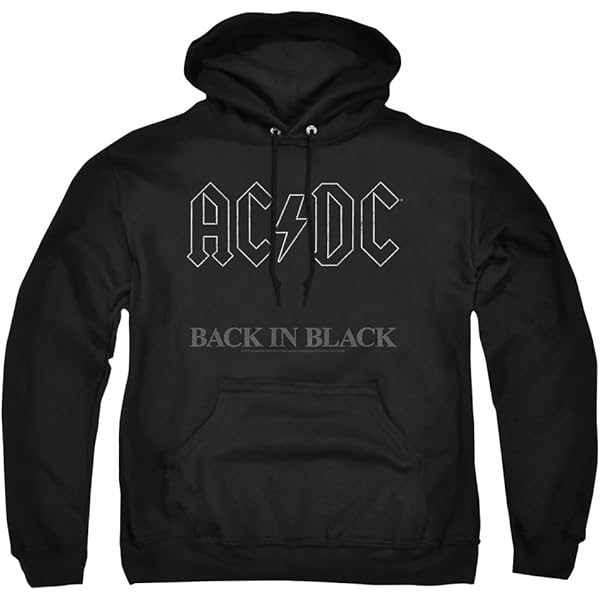 90s ac/dc BACK IN BLACK ツアー　バンド　フーディー ACDC Band Logo On Ellipse Background Long Sleeve Black Adult Zip